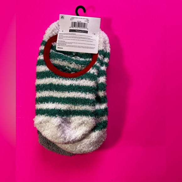 NEW WOMEN HOLIDAY TIME 4‎ PAIR BALLERINA SOCKS GREEN/WHT/GREY ( 4-10) - Picture 1 of 6